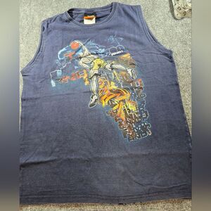 And1 Mens Blue Graphic Muscle Tee Size Large Basketball Streetwear Tank